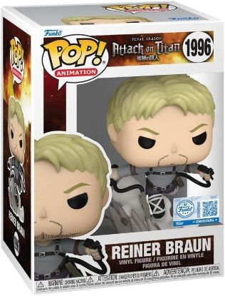 Picture of Funko Attack on Titan Final Season Reiner Braun Exclusive Pop Vinyl Figure 1996 Bundled with Pop Protector