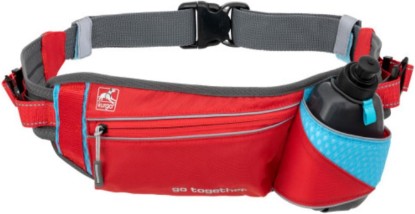 Picture of Kurgo Ridgeline Dog Tie Out Zipline, Gray | Camping Tie Out 30 ft of Tree-Friendly Flat Webbing, Reflective, Anti-Stretch, Includes 4 S-Clips, Bungee Tether, Carry Pouch