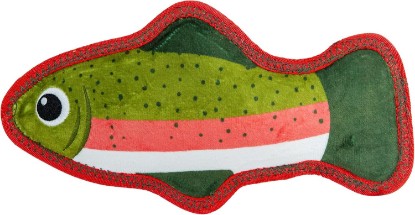 Picture of Outward Hound Tough Skinz Dog Toy with Jumbo Squeaker, Trout, 9.5" | Durable Plush with 4X Reinforced Construction, No Stuffing, Puppies & Dogs, All Breeds