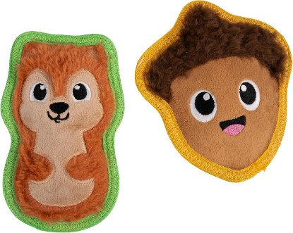 Picture of Outward Hound Tough Skinz Squeaky Dog Toys, Acorn & Squirrel, 5.9", 2-Pack | Durable Plush, Molded Liner, 3X Stitched Seams, No Stuffing, Large Squeaker, Small Breeds, Extreme Chewers, Puppies & Dogs