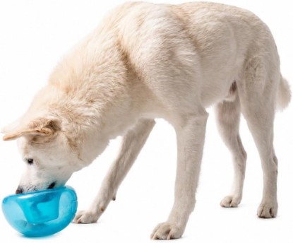 Picture of Outward Hound Snoop Interactive Treat Dispensing Dog Toy, Blue, 5" | Rolls & Bounces, Treat Stuffer, Puzzle Ball & Slow Feeder, Enrichment, Mint Scented, Easy Clean, No BPA, Medium to Large Dogs
