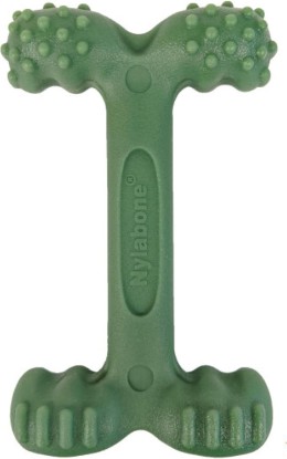 Picture of Nylabone Power Chew Easy Hold Bone Dog Chew Toy, Bacon Flavor, Large | Teeth-cleaning textures, easy to hold, durable dog toy for aggressive chewers up to 50 lbs, discourages destructive chewing