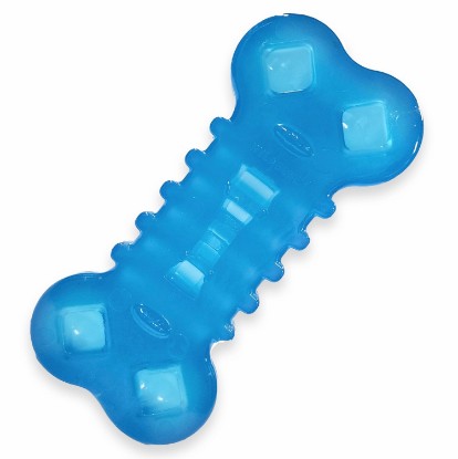 Picture of Nylabone Flexi Chew Treatin' Gumabone Dog Chew Toy, Chicken Flavor, Medium | Fill with treats & spreads, medium breeds, dog enrichment toys, freezable, gentle on teeth, bouncy, for dogs up to 35 lbs