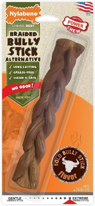 Picture of Nylabone 2 Pack of Power Chew Extreme Chewing Braided Bully Stick Alternative Dog Toys, Giant, Made in The USA2