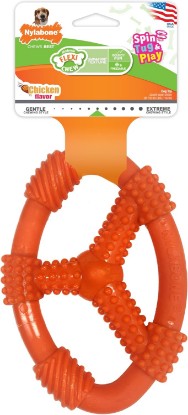 Picture of Nylabone Oval Ring Flexi Chew Toy for Dogs, Flexible Dog Toys for Moderate & Gentle Chewers, Chicken Flavor, Medium - Up to 35 lbs, 1 Count
