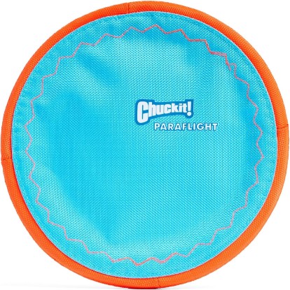 Picture of Chuckit! Paraflight Flying Disc Dog Toy, Floats, Size Large, 1 Pack | Made from Durable Nylon with Soft Rubber Edges, This Water-Floating Flyer Is Built for Fetch on Land or in the Lake