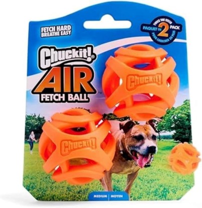 Picture of Chuckit! Air Fetch Ball Dog Toy, Medium 2.5in, 2 Pack | Hollow, Mesh-Like Design Lets Dogs Breathe Easy While Fetching; Bouncy and Durable, for Breeds 20-60 lbs