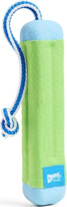 Picture of Chuckit! Amphibious Bumper Fetch and Float Toy 2 Sizes Assorted Colors | Floats in Water & Keeps Dogs Busy with Interactive Fetch Play; Made of Tough Rubber, Nylon & Foam with Non-Slip Rope Handle
