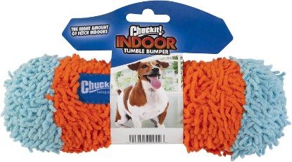 Picture of Chuckit! Indoor Fetch Tumble Bumper Dog Toy (8.5 Inch), Orange and Blue