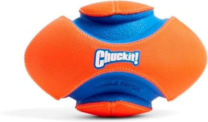 Picture of Chuckit! Fumble Fetch Dog Football, Small, Orange and Blue | An Outdoor and Indoor Interactive Dog Toy with a Grooved Design for Easy Pickup, Made from Durable Rubber and Floats in Water