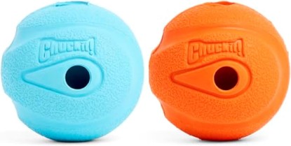 Picture of Chuckit! The Whistler Ball Dog Toy, Medium 2.5in, Multicolor, 2 Pack | For Dogs 20-60 lbs