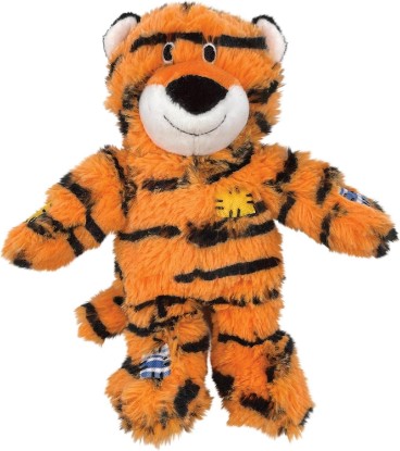 Picture of KONG Wild Knots Tiger Dog Toy (Medium/Large) Durable Internal Knotted Rope, Minimal Stuffing for Less Mess – Soft Plush Chew Toy for Dogs