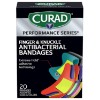 Picture of Curad Performance Series Fingertip and Knuckle Antibacterial Bandages, Extreme Hold Adhesive Technology, Fabric Bandages, 20 Count