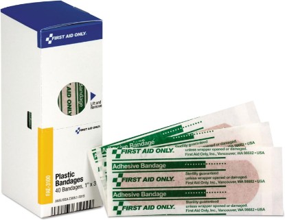Picture of First Aid Only FAE-3100 SmartCompliance Refill Plastic Adhesive Bandages, 1" x 3", 40 Count