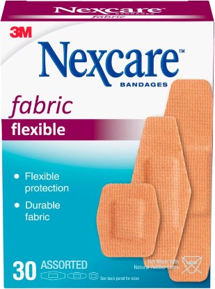 Picture of Nexcare Heavy Duty Flexible Fabric Bandages, Assorted Sizes, 30 Count, Latex-Free, Durable Adhesive Bandages for First Aid and Wound Care [Amazon-developed Certification] Compact by Design