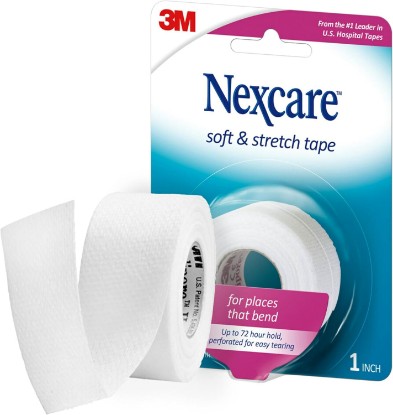 Picture of Nexcare Soft & Stretch First Aid Tape, Help Keep Injuries Clean And Protected,1 in x 6 yds