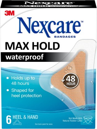 Picture of Nexcare Max Hold Waterproof Bandages, Stays On for 48 Hours, Flexible Bandages for Fingers, Hands and Heels - 6 Pack Clear Waterproof Bandages