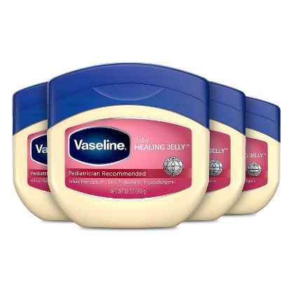 Picture of Vaseline Baby Petroleum Healing Jelly for Diaper Rash & Dry Skin 13oz 4ct | Prevents & treats diaper rash, protects sensitive skin; fragrance-free, hypoallergenic, Pediatrician-Recommended