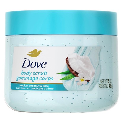 Picture of Dove Body Scrub - Coconut & Lime, pH-Balanced Whipped Texture, 15 oz | For dry, dull skin, Helps renew skin texture, With Dove moisturizing cream, For shower self-care, Coconut & Lime