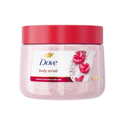Picture of Dove Cherry & Chia Milk Body Scrub Exfoliates and Deeply Nourishes 15 oz | For dry, dull skin, Helps renew skin texture, With Dove moisturizing cream, For shower self-care, Cherry & Chia Milk