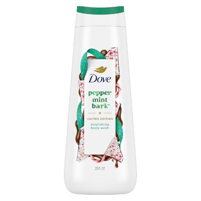 Picture of Dove Limited Edition Holiday Treats Body Wash Peppermint Bark for Deep Nourishment 20 oz