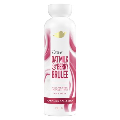 Picture of Dove Plant Milk Cleansing Body Wash Oat Milk & Berry Brulee 17.5 fl oz | For dry skin, Helps moisturize skin, With oat milk blend, Sulfate-free formula, Paraben-free care