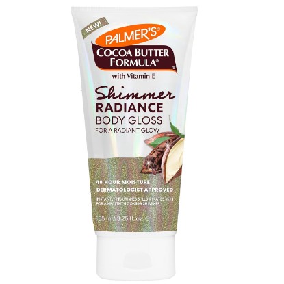 Picture of Palmer's Shimmer Body Lotion Cocoa Butter Formula with Vitamin E (5.25 Oz) | Radiance Body Gloss, Helps Blur Veins, Cellulite, Marks, Nourishes & Illuminates Skin for Radiant Glow, 48hr Moisture