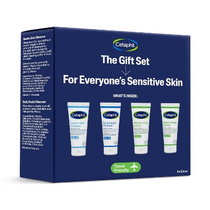Picture of Cetaphil Sensitive Skin Gift Set, Gentle Cleanser & Moisturizer, TSA Kit | 4-Piece Travel Kit, Gentle Facial Cleanser, Daily Face Wash, 2 Moisturizing Lotions, Dermatologist Recommended, Tsa Approved