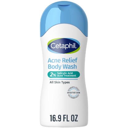 Picture of Cetaphil Acne Relief Body Wash, 2% Salicylic Acid, Exfoliating, 16.9oz | Salicylic Acid Clears Back & Body Acne, Gentle Daily Cleanser, Acne-Prone Skin, Dermatologist Recommended, 16.9 Oz