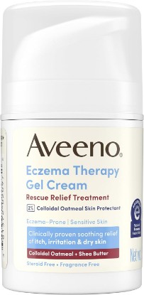Picture of Aveeno Eczema Therapy Rescue Relief Treatment Gel Cream, 1.5 oz | Daily 2% Colloidal Oatmeal Skin Protectant, Instantly Soothes & Cools Itchy Dry Skin Flare-Ups, Steroid- & Fragrance-Free