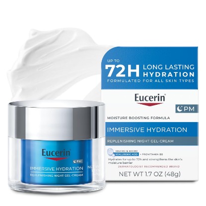 Picture of Eucerin Immersive Hydration Replenishing Night Gel Face Cream, 1.7 OZ | Hydrating Face Moisturizer with Hyaluronic Acid and Provitamin B5, Ultra-Lightweight, Reduces Look of Fine Lines and Wrinkles