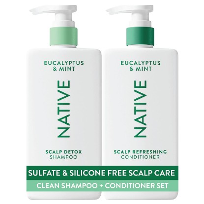 Picture of Native Scalp Detox Shampoo and Conditioner, Eucalyptus & Mint, Naturally Derived Ingredients | All Hair Types, Color & Treated, Fine to Dry Damaged, Sulfate & Dye Free - 2-Pack