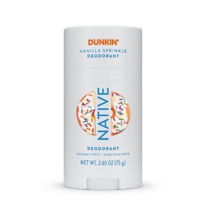 Picture of Native Deodorant | Limited Dunkin Donuts Edition | Aluminum Free with Baking Soda, Probiotics, Coconut Oil and Shea Butter | Vanilla Sprinkle 2.65oz
