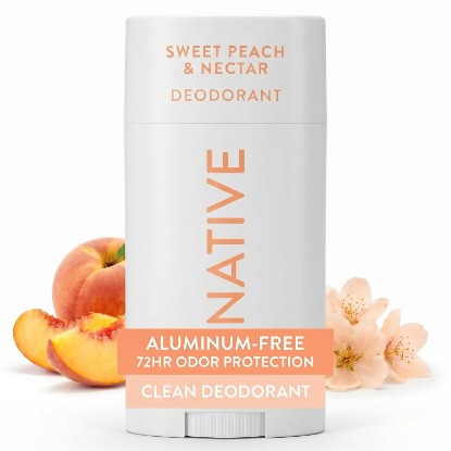 Picture of Native Deodorant Contains Naturally Derived Ingredients, 72 Hour Odor Control, Deodorant for Women and Men, Aluminum Free, Sweet Peach & Nectar 2.65oz