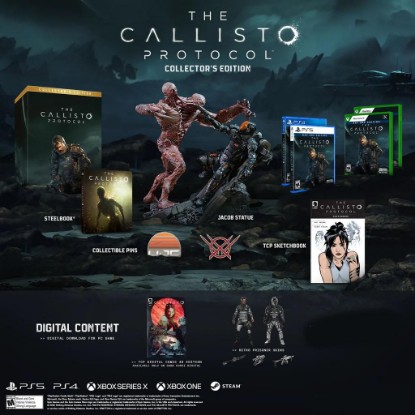 Picture of The Callisto Protocol Collector's Edition, PS5, Includes Steelbook, Jacob Statue, Sketchbook, Collectible Pins, Digital Content