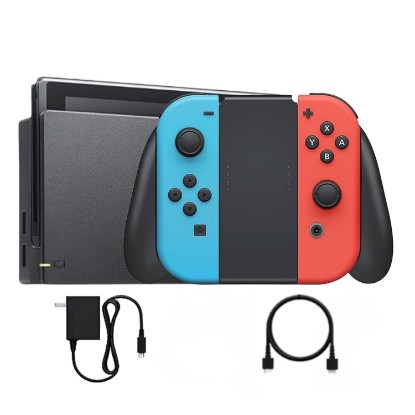 Picture of Nintendo Switch with Neon Blue and Neon Red Joy‑Con V2 (Red & Blue Switch)