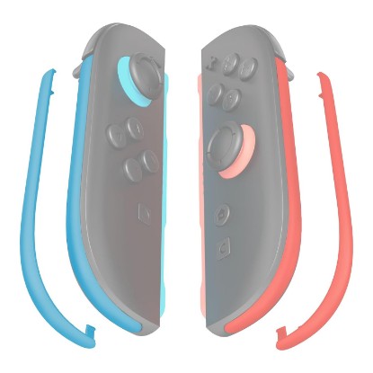 Picture of eXtremeRate Replacement Decorative Strips for Joycon 2, Custom DIY Decoration Strip Side Housing Trim Shell with Prying Stick for Nintendo Switch 2 Controller - Blue & Orange