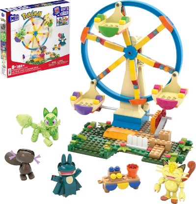 Picture of MEGA Pokemon Building Toys Set Ferris Wheel Fun with 393 Pieces, 4 Poseable Characters, 5+ Inches Tall, for Kids