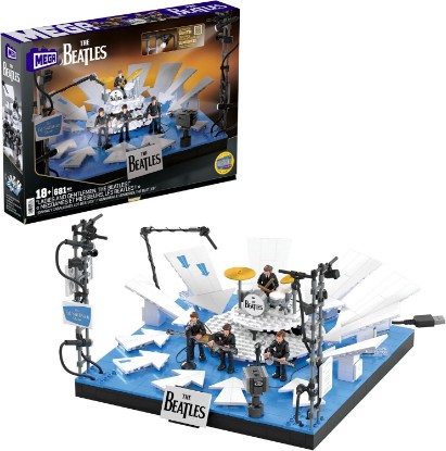 Picture of MEGA The Beatles Building Set with 681 Pieces, 4 Poseable Action Figures and Ed Sullivan Stage, with LED Lights, for Adult Collectors