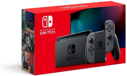 Picture of Nintendo Switch Game Console - Black (HAC-001(-01) w/ OEM Gray Joy Cons (Renewed)