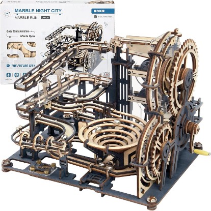 Picture of ROKR 3D Wooden Puzzles for Adults Marble Run Model Building Kit(LGA01 Marble Night City)