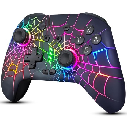 Picture of Switch Controller for Nitendo Switch/Switch 2/Switch Lite/Switch OLED | Wireless Pro Controller, Switch Controller Pro, Rechargeable Switch Remote Gamepad with 6-Axis Gyro,10 LED Light, Black
