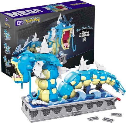 Picture of MEGA Pokémon Building Toys Set, Motion Gyarados with 2186 Pieces, Moving Mouth and Tail, for Kids or Adult Collectible
