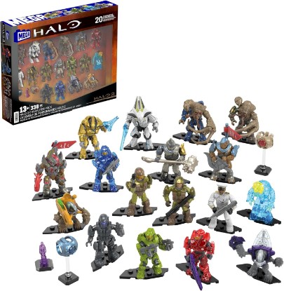 Picture of MEGA HALO Action Figures Building Toys Set, Character Pack with 339 Pieces, Poseable Articulation, 2 Inches Tall, Kids or Adult Collectible