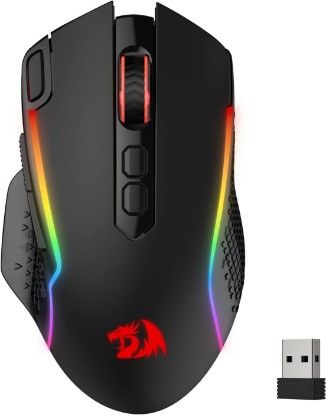 Picture of Redragon M810 PRO Wireless RGB Gaming Mouse 10000 DPI Remapping Keys | Cable-Free 0 Delay, Rapid-Fire Macro Keybinds, Vibing Backlight, Ergonomic Grip Body Comfort