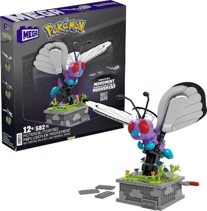 Picture of MEGA Pokémon Building Toys Set, Motion Butterfree with 605 Pieces, 7 Inches Tall, Moving Wings, Kids or Adult Collectible