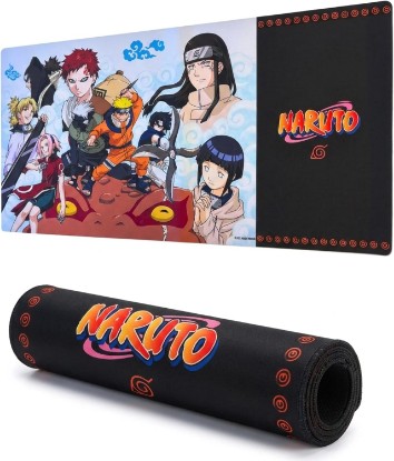 Picture of Naruto Large Gaming Mouse Pad 31"x15" XL Computer Desk Mat, Anime Keyboard | Oversized 31x15in Naruto anime gaming mouse pad, smooth fabric top, stitched edges, non-slip rubber base.