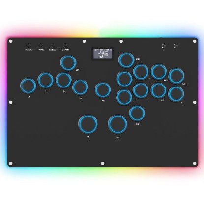 Picture of GuileKeys GK-18 Leverless Arcade Stick, All-Button Fight Controller with 18 Keys, RGB Lights, Hot-Swappable for PS5/PS4/PS3/PC/Switch, Arcade Fight Stick Black