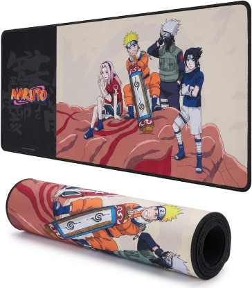 Picture of Naruto Large Gaming Mouse Pad 31"x15" XL Computer Desk Mat, Anime Keyboard | Naruto anime gaming mouse pad, Oversized 31x15in, stitched edges, smooth fabric top, non-slip rubber base.
