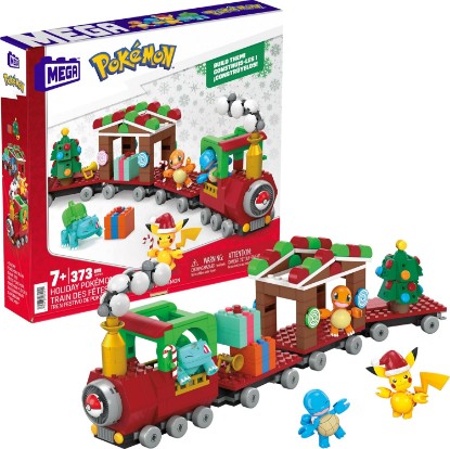 Picture of MEGA Pokemon Action Figure Building Toys, Holiday Train with 373 Pieces, 4 Poseable Characters, Gift Idea for Kids